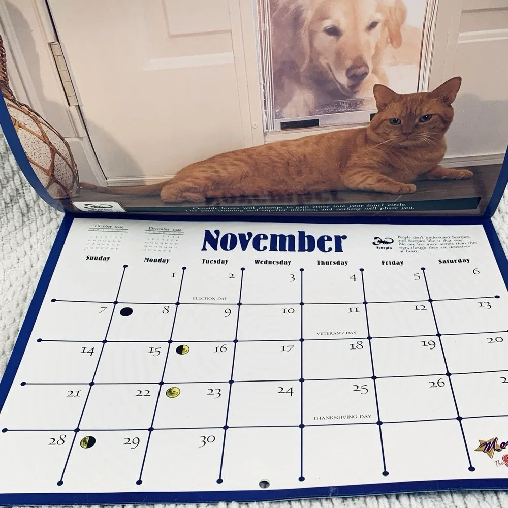 Morris‎ the Cat 9 Lives Wall Calendar Orange Morriscope Vintage 1999 Astrologly